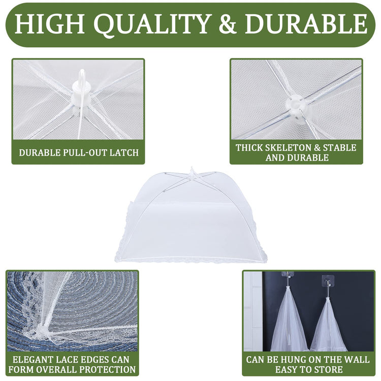 5 Pack Food Tents Food Covers for Outdoors Mesh Screen Include 1 Extra Large
