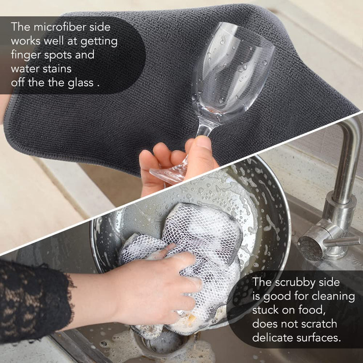 Dish Cloths for Washing Dishes with Scrub Side (18 Count)