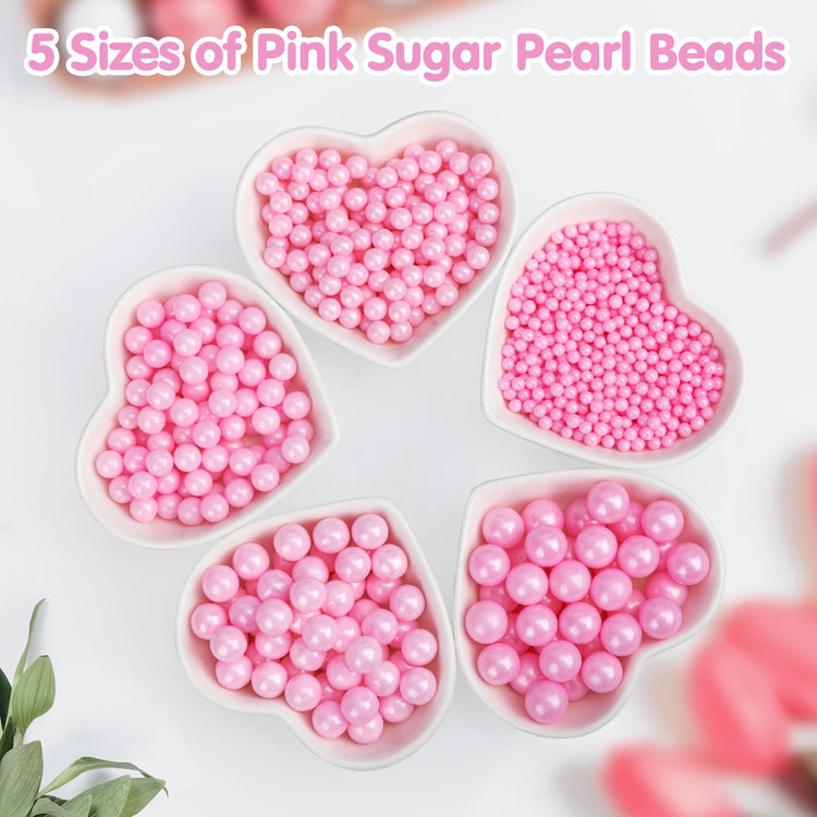Pink Pearl Sprinkles for Cake Decorating (4.6 Ounce)