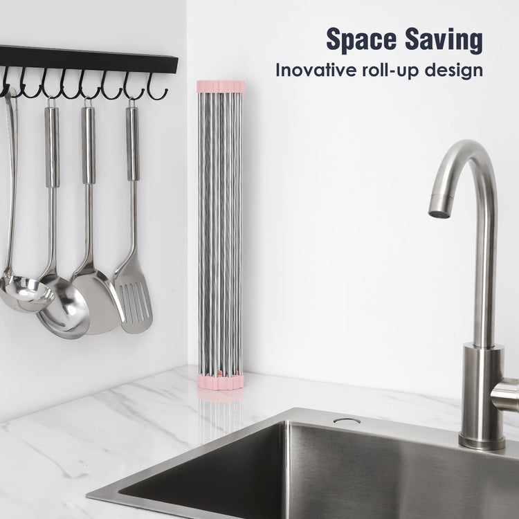 Roll Up Dish Drying Rack Over Sink