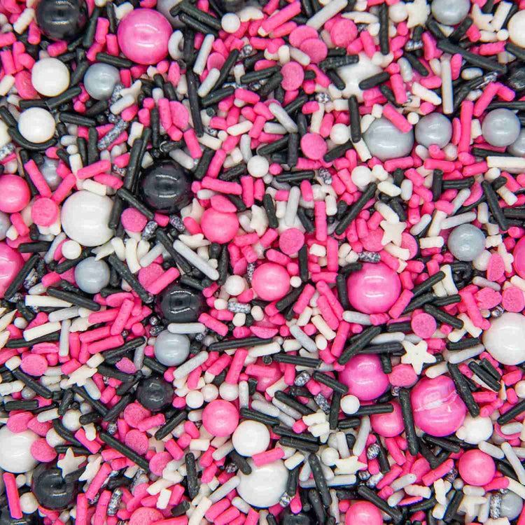 Black Pink Sprinkles for Cake Decorating (4 Ounce)