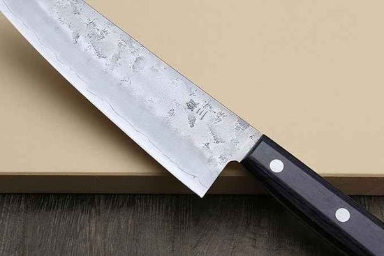 Yoshihiro Stainless Clad Nashiji Ginsan High Carbon Stain Resistant Steel Santoku Multipurpose Knife (7'' (180mm) & No Saya)