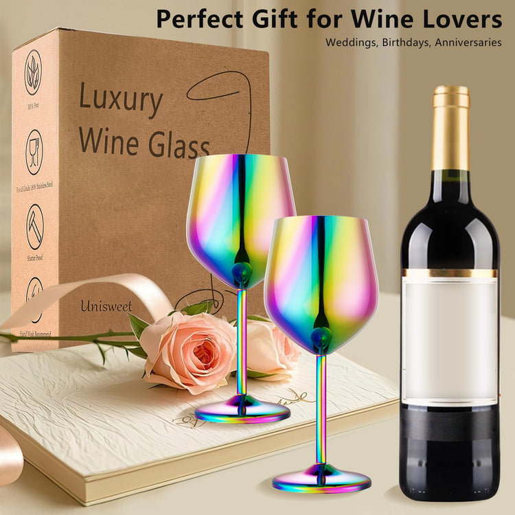 Unbreakable Stainless Steel Wine Glasses Set of 4 (4 Count)