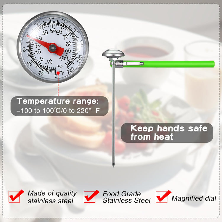6 Pcs Stainless Steel Kitchen Dial Thermometer 5" (6 Count)