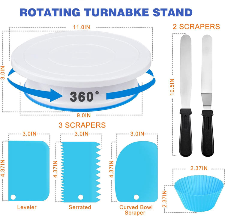 240PCS Cake Decorating Supplies Kits Cake Turntable (240 Count)