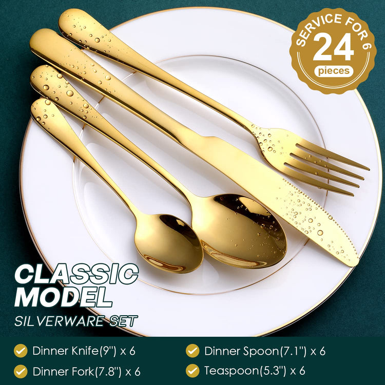 Gold Silverware Set (6 Count)