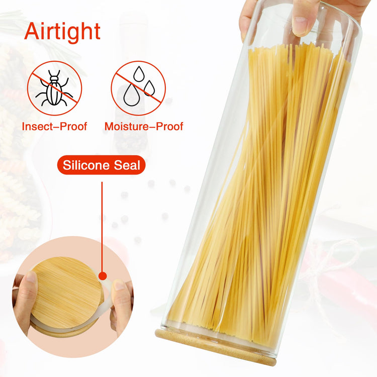 Glass Jars with Bamboo Lids (3 Count)