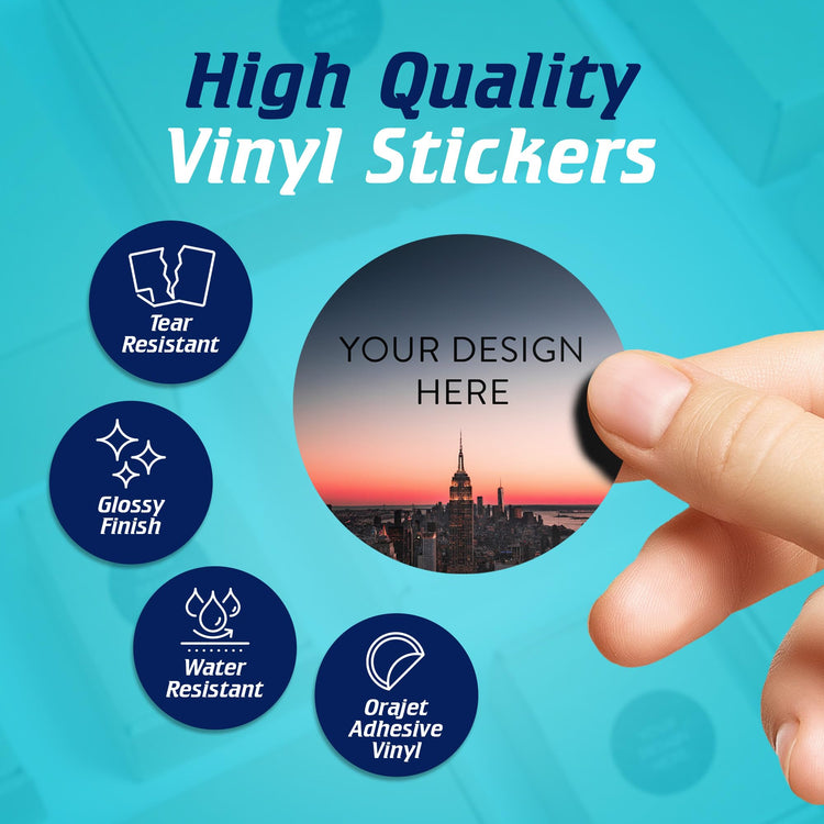 Custom Vinyl Stickers Your Image (100 Count)