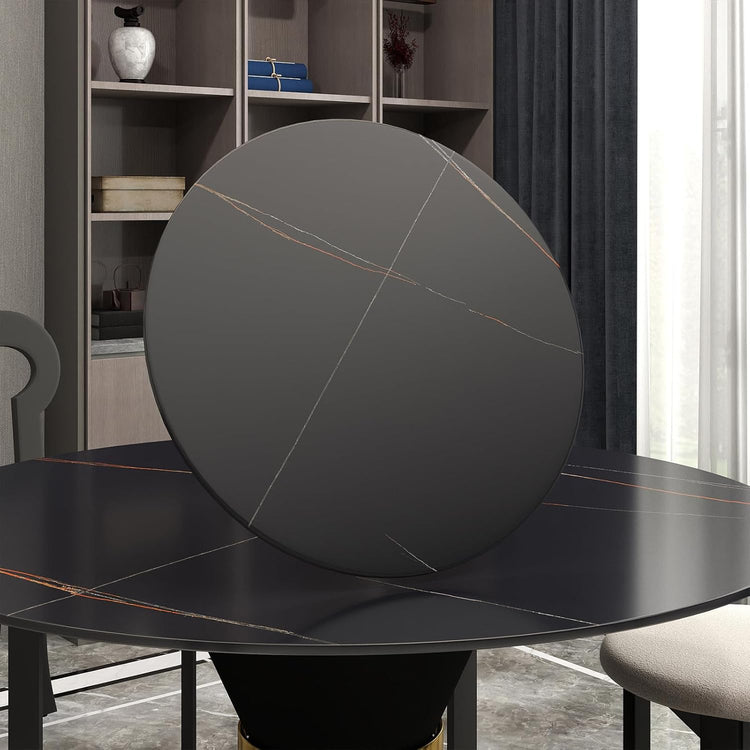 31.5" Lazy Susan for Table Top Sintered Stone Rotating Serving Tray for Dining Table, Kitchen Lazy Susan Organizer Spinning Rotating Food Server Party Centerpieces