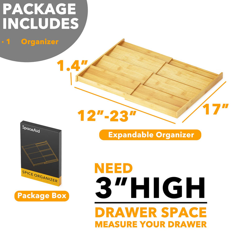Bamboo Spice Drawer Organizer (48 Count)