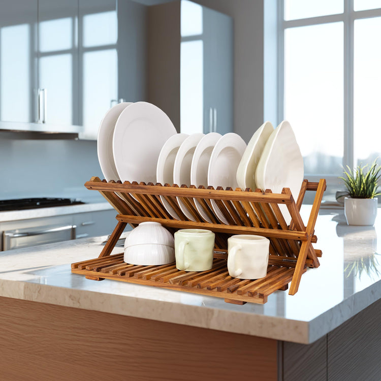 Large Teak Dish Drying Rack