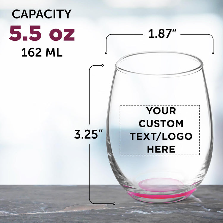 Custom Stemless Wine Glasses by ARC 5.5 oz Set of 12 (100 Count)