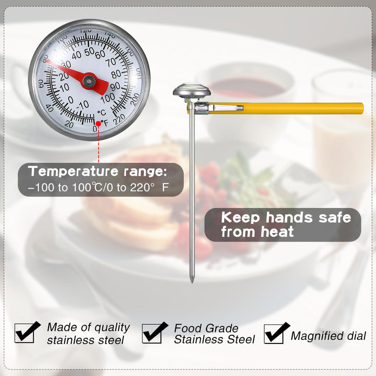 6 Pcs Stainless Steel Kitchen Dial Thermometer 5" (6 Count)