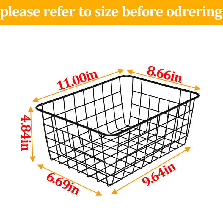 Wire Baskets with Handles Wire Storage Organizer Bin Baskets (2 Count)