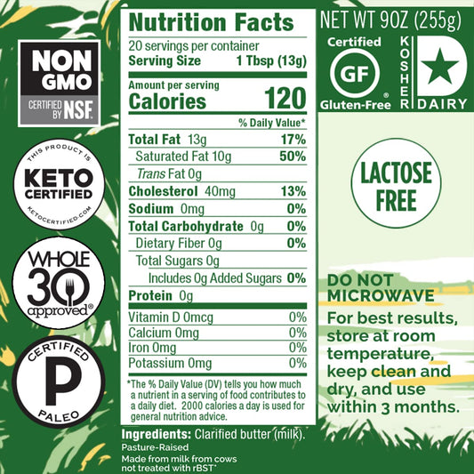 4th & Heart Original Grass-Fed Ghee, Clarified Butter, Keto, Pasture Raised, Lactose and Casein Free, Certified Paleo (32 Ounces) - Nestoria