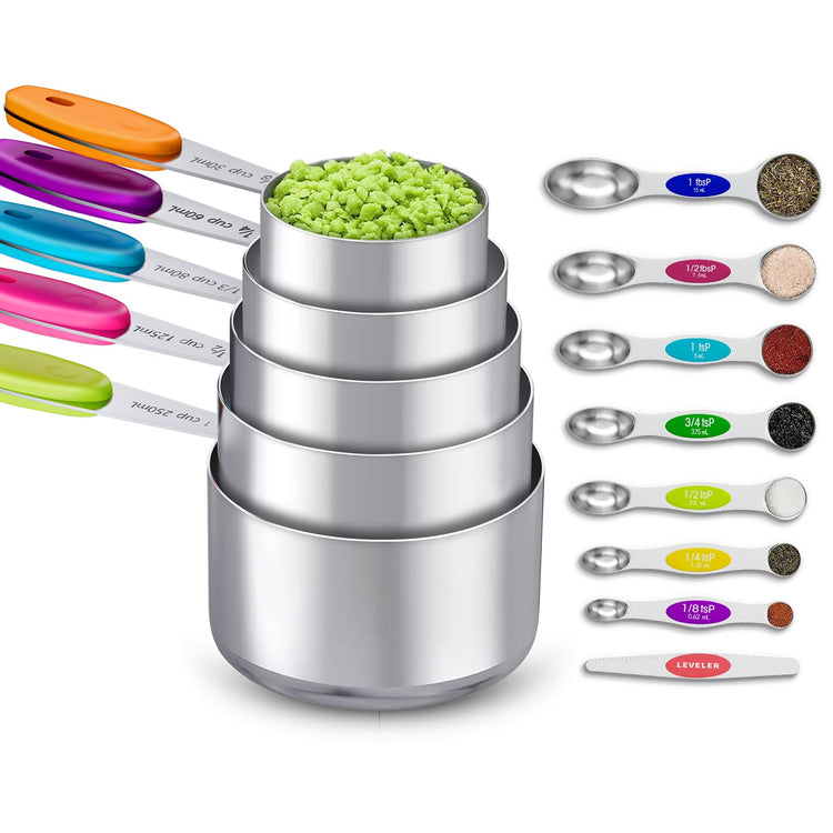 13 Piece Measuring Cups and Magnetic Spoons Set