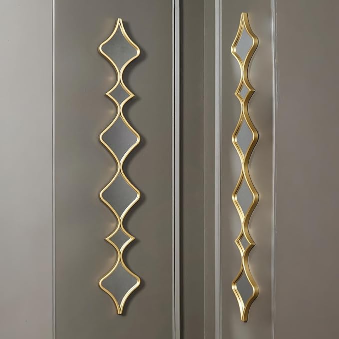 Signature Design by Ashley Harriswood Art Deco Wall Mounted Metal Framed Accent Mirror Set, Set of 2, Metallic