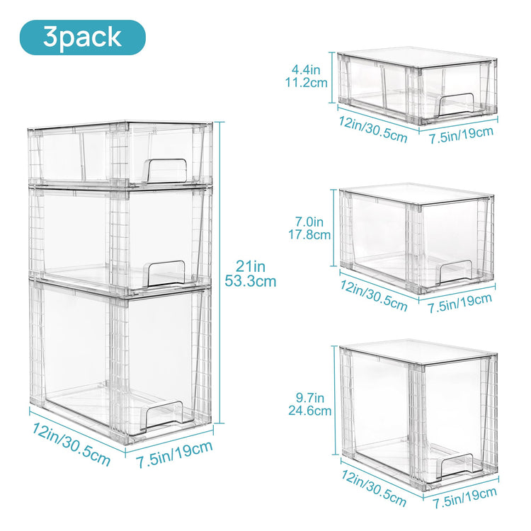 Clear Stackable Storage Drawers (6 Count)