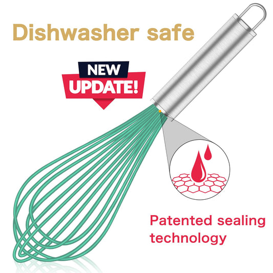 Teal Silicone Whisk Set of 3