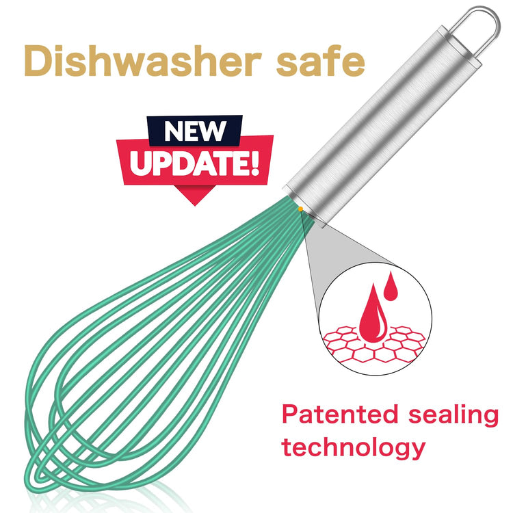 Teal Silicone Whisk Set of 3
