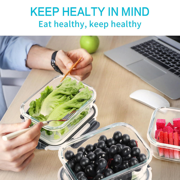 10 Pack Glass Meal Prep Containers (10 Count)