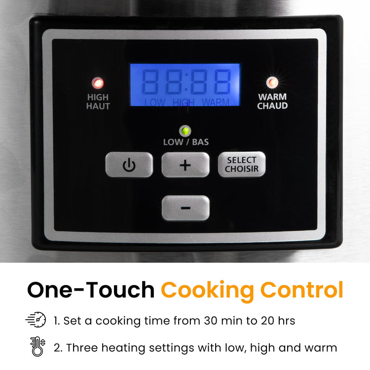 6 Quart Programmable Slow Cooker with 2 in 1 Silicone Liners