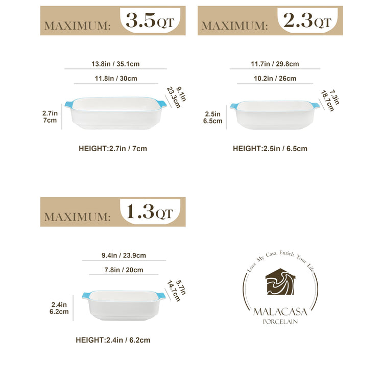Ceramic Baking Dishes Set of 3 (3 Count)