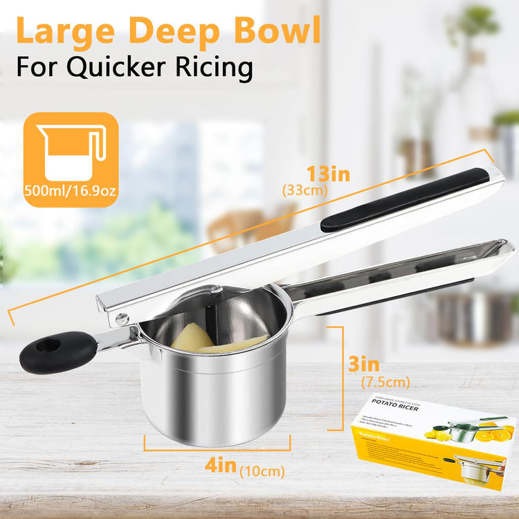 Potato Ricer Heavy Duty Stainless Steel Potato Masher and Ricer for Mashed Potatoes Tool