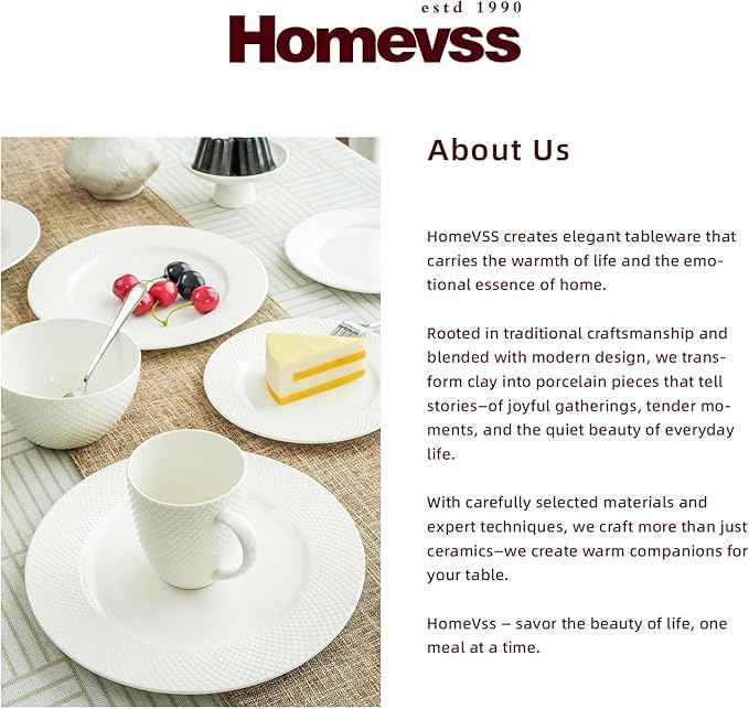 HomeVss, New Bone China Dinnerware Set, Embossed Rain Drops Design, 20pc Set
