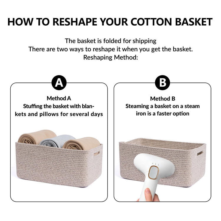 Large Storage Baskets for Shelves (2 Count)