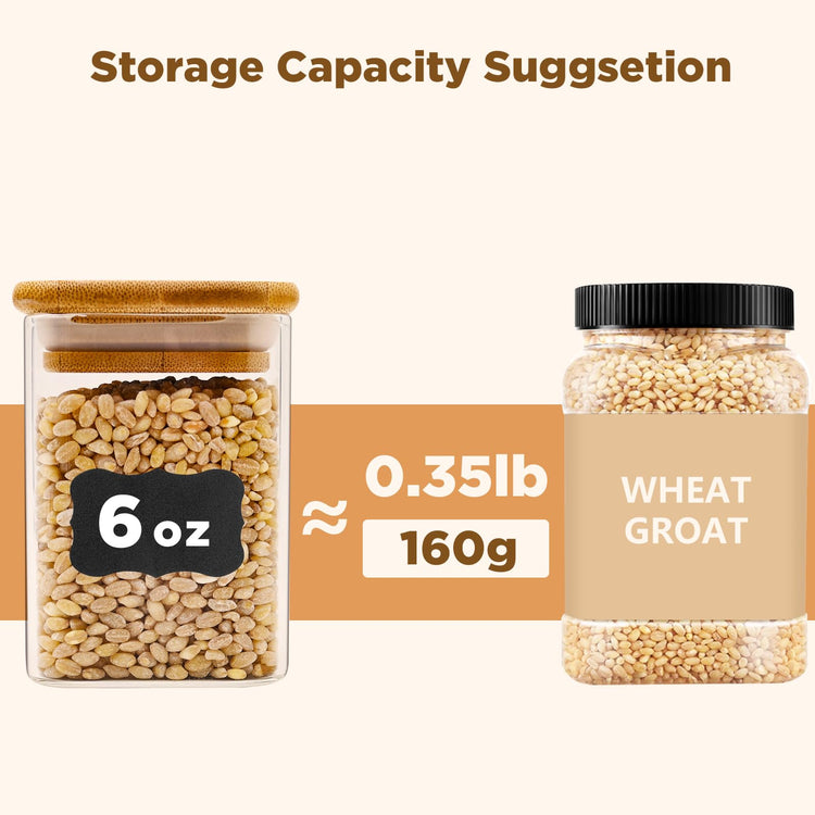 Glass Food Storage Jars Square 6oz (16 Count)