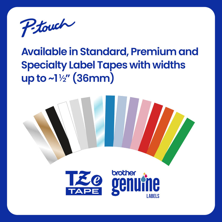 Genuine P Touch TZe Black Print on White Label Tape