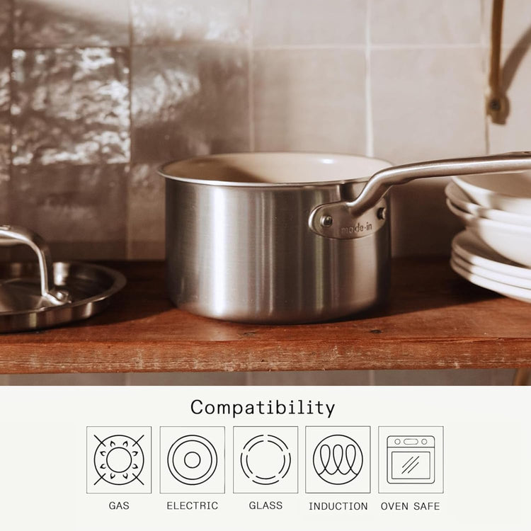 Cookware 4 QT CeramiClad Non Stick Saucepan with Lid