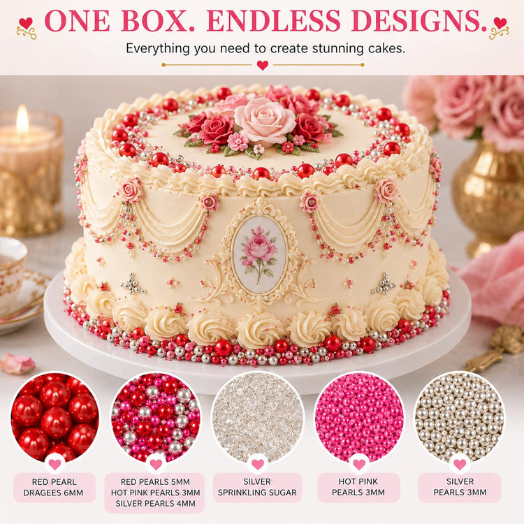 Assorted Edible Sprinkles Pack of 5 (5 Ounce)