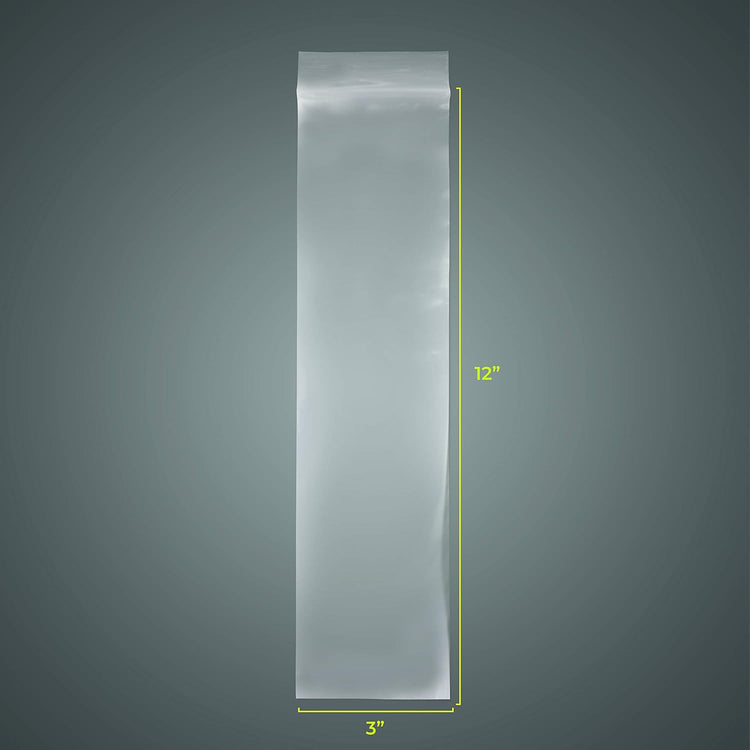 SNL Quality Zipper Lock Reclosable Clear Disposable Plastic Bags, Strong | 3" X 12" - 2 MIL - 100 Bags