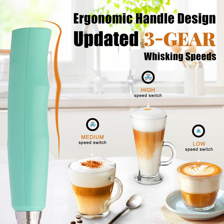 Baby Blue Milk Frother Wand for Coffee