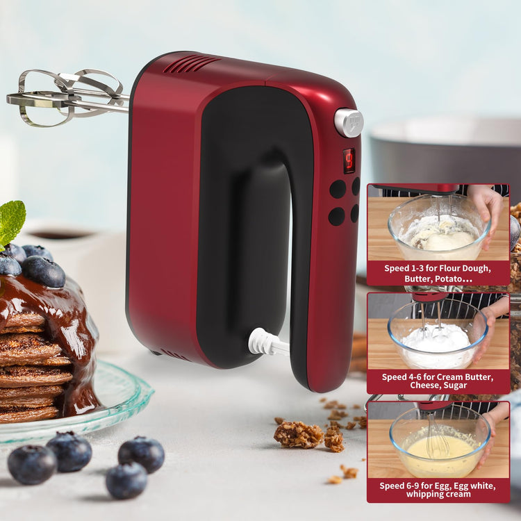 9 Speed Digital Hand Mixer Electric