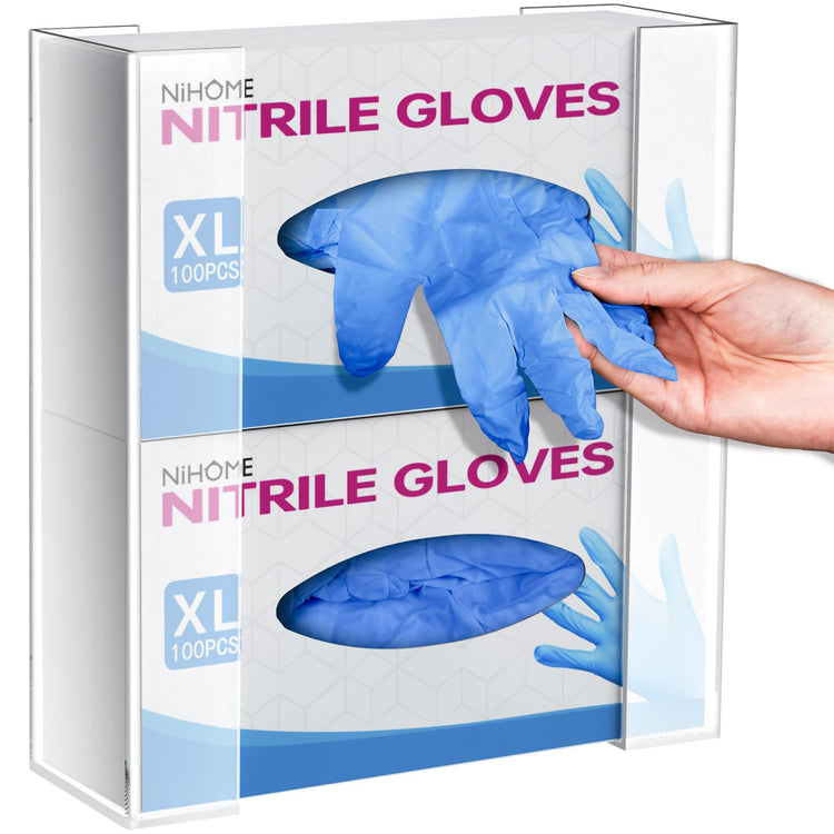 2 Tier Clear Acrylic Glove & Tissue Box Holder Dispenser (2 Count)