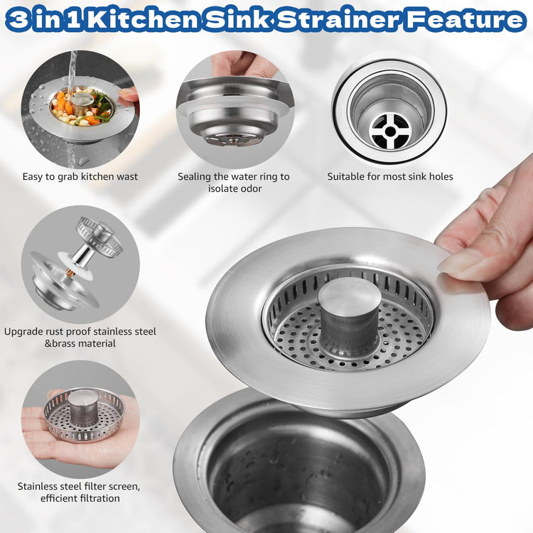 4 in 1 Kitchen Sink Drain Strainer Stopper