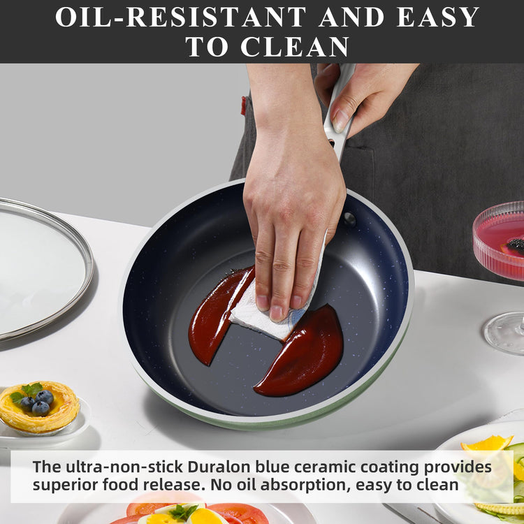 Healthy Duralon Blue Ceramic Nonstick Cookware Set