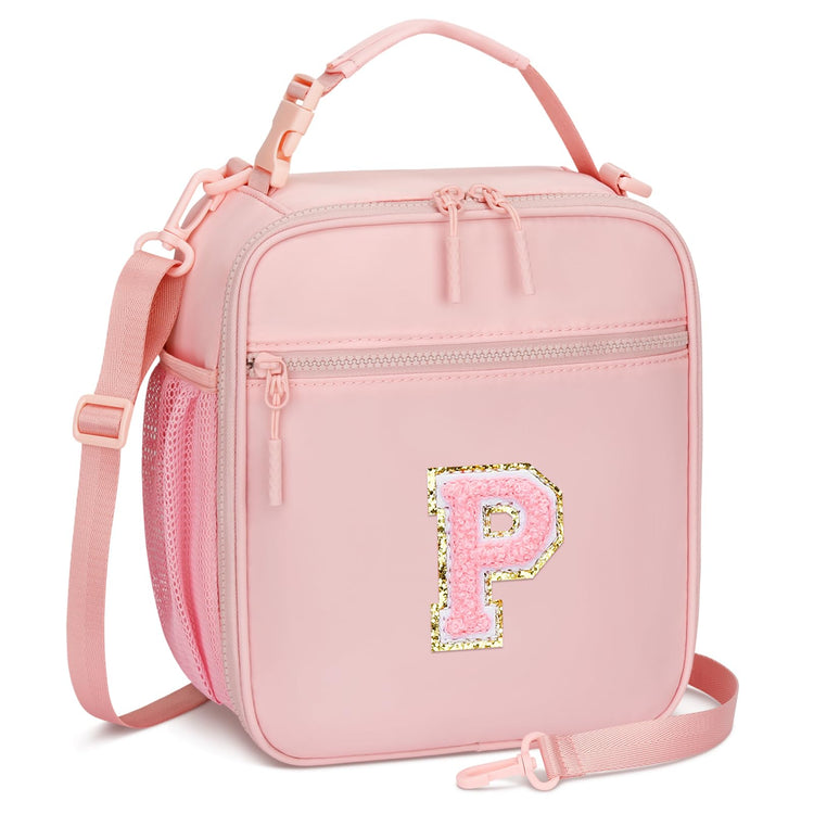 Lunch Box Kids Large Initial Insulated Lunch Bag for Girls