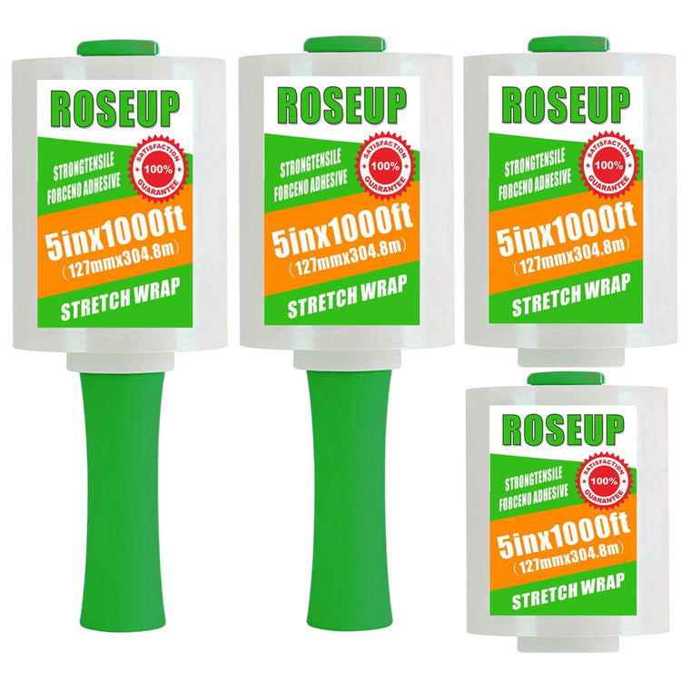 Clear Stretch Wrap Film 5" x 1000ft Roll with Handle