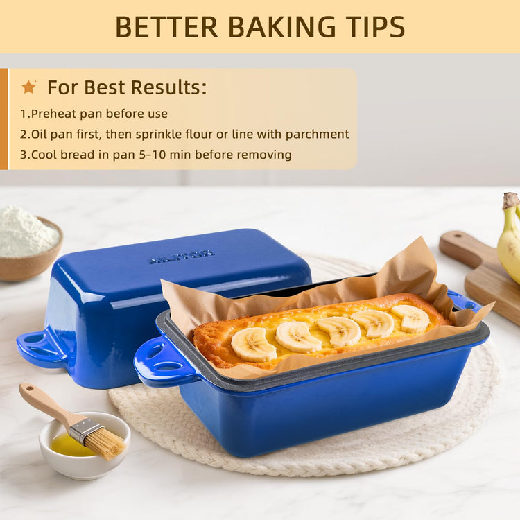 9x5 Enameled Cast Iron Loaf Pan with Lid