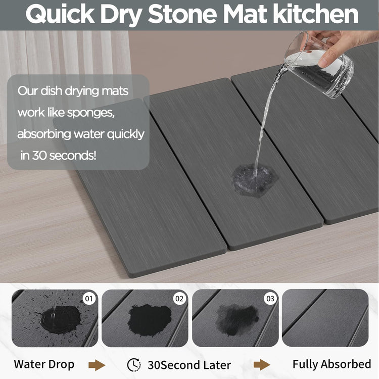 2PCS Stone Drying Mat for Kitchen Counter (2 Count)