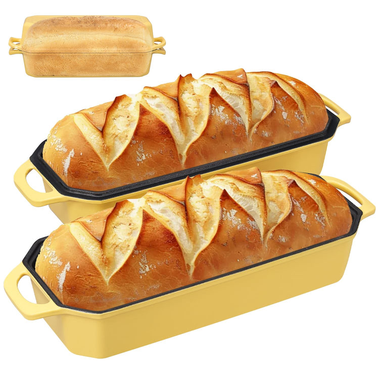 Bread Pan Cast Iron Loaf Pan with Lid Bread Loaf Pan 13x5 Inch Enameled Cast Iron Sourdough Bread Pan