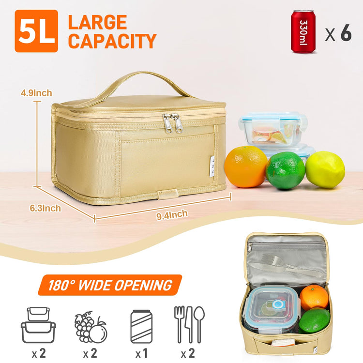 NOL Small Lunch Bag Mini Lunch Box Insulated Lunch Bag for Men