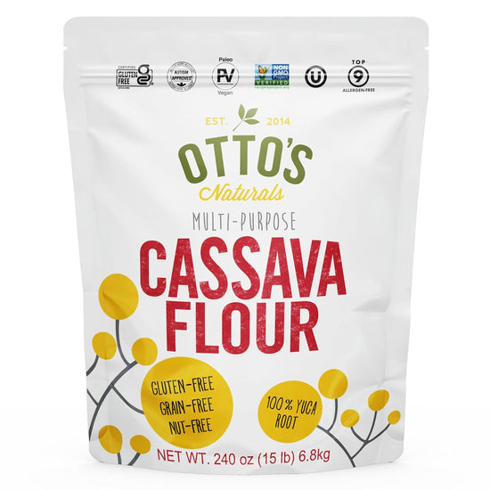Otto's Naturals Multi-Purpose Cassava Flour, Non-GMO, Gluten-Free, Grain, Nut and Gum-Free, 1-to-1 Wheat Alternative, Paleo, AIP, 15 lb - Nestoria