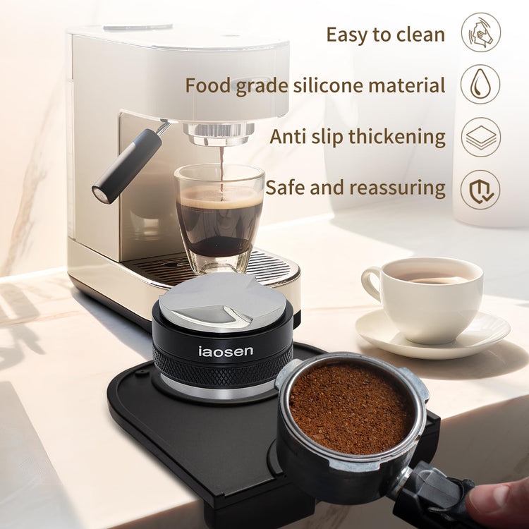 Knock Box Square High Sidewall Design Espresso Knock Box Tamping Mat Espresso Machine Accessories Set of 2 with Removable Knock Bar and Anti (2 Count)
