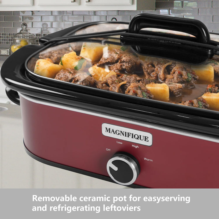 4 Quart Slow Cooker with Casserole Manual Warm Setting