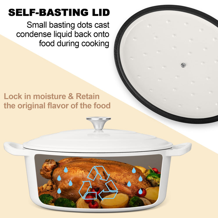 5QT Oval Dutch Oven Pot with Lid